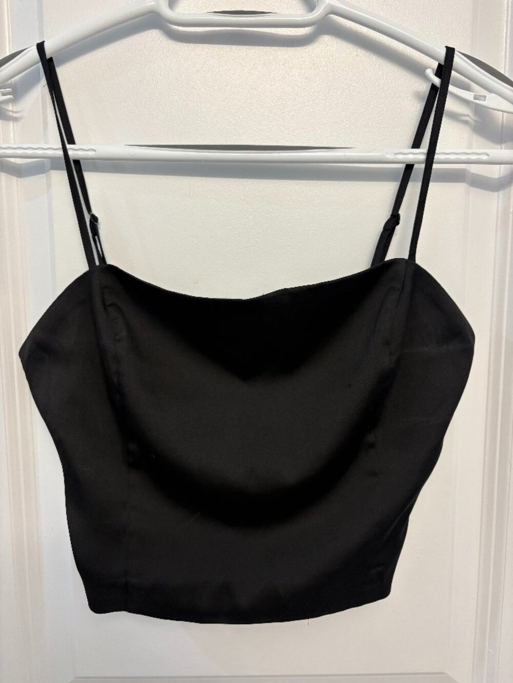 Aritzia Sunday Best Black Satin Cami Top 2XS